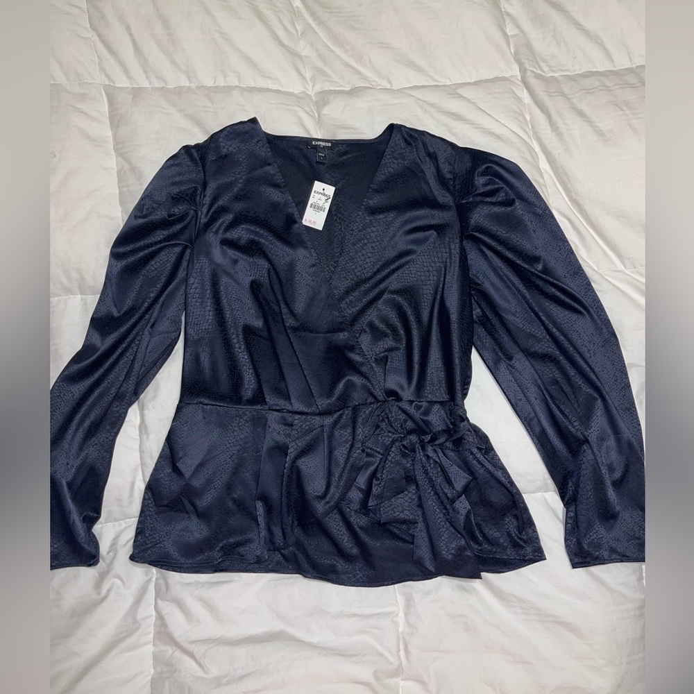 Express Wrap Blouse with Tie